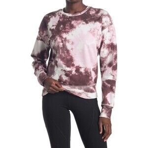 Z By Zella Maisie Tie Dye Pullover Sweatshirt In Burgundy Huckle Size S